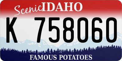 ID license plate K758060