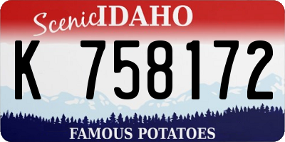 ID license plate K758172
