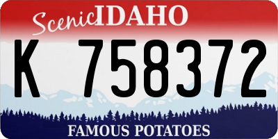 ID license plate K758372