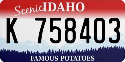 ID license plate K758403