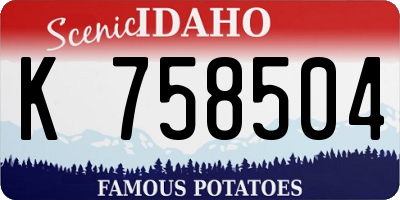 ID license plate K758504