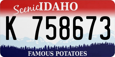 ID license plate K758673