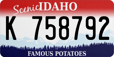 ID license plate K758792