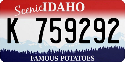 ID license plate K759292