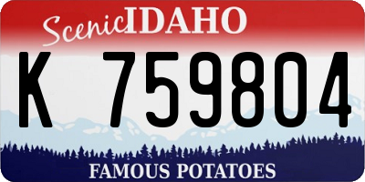 ID license plate K759804