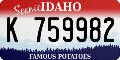 ID license plate K759982