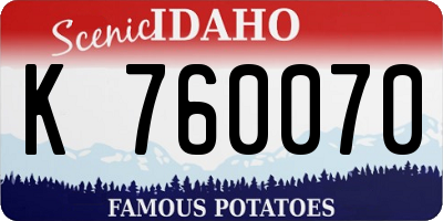 ID license plate K760070