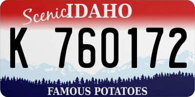 ID license plate K760172