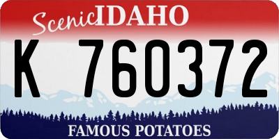 ID license plate K760372