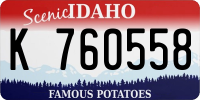 ID license plate K760558