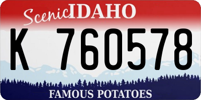 ID license plate K760578