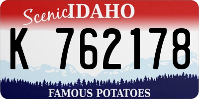 ID license plate K762178