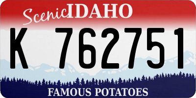 ID license plate K762751