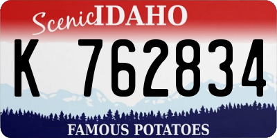 ID license plate K762834