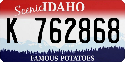 ID license plate K762868