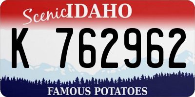 ID license plate K762962