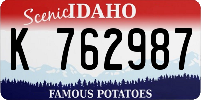 ID license plate K762987