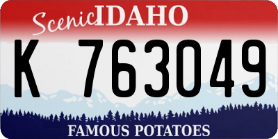 ID license plate K763049
