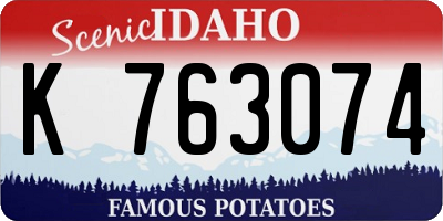 ID license plate K763074