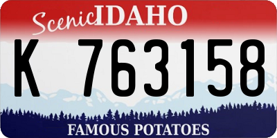 ID license plate K763158