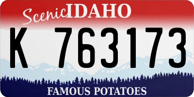 ID license plate K763173