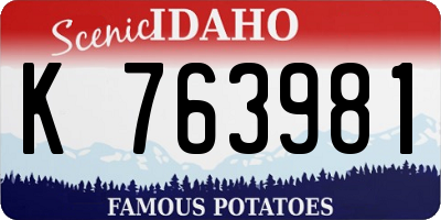 ID license plate K763981