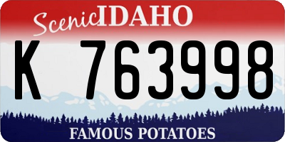 ID license plate K763998