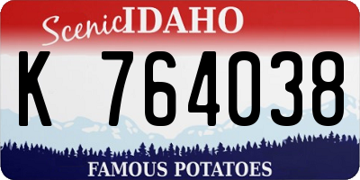 ID license plate K764038