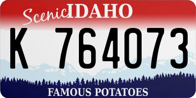 ID license plate K764073