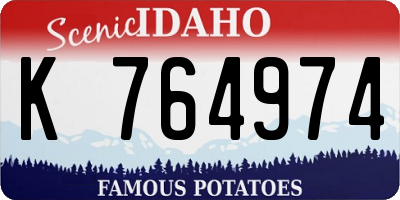 ID license plate K764974