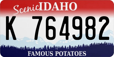 ID license plate K764982
