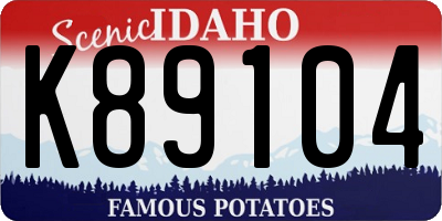 ID license plate K89104