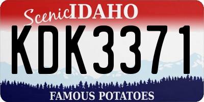 ID license plate KDK3371