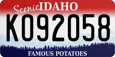 ID license plate KO92O58