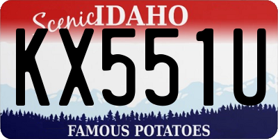 ID license plate KX551U