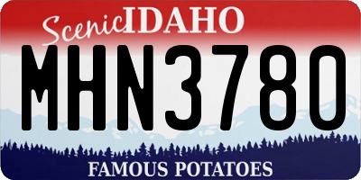 ID license plate MHN3780