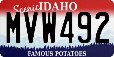 ID license plate MVW492