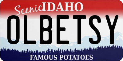 ID license plate OLBETSY