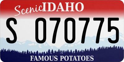 ID license plate S070775