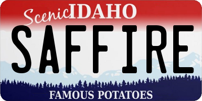 ID license plate SAFFIRE