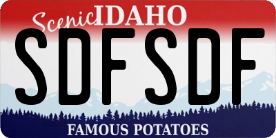 ID license plate SDFSDF