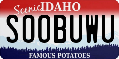 ID license plate SOOBUWU