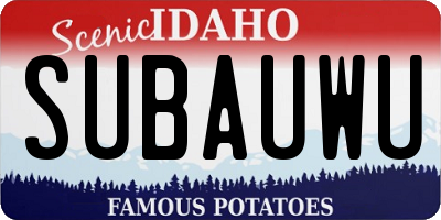 ID license plate SUBAUWU