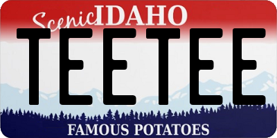 ID license plate TEETEE