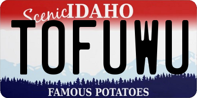 ID license plate TOFUWU