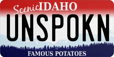 ID license plate UNSPOKN