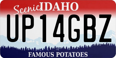 ID license plate UP14GBZ