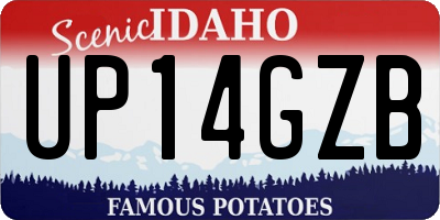 ID license plate UP14GZB