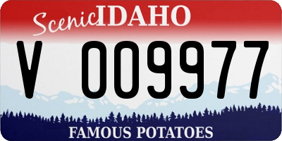 ID license plate V009977