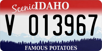 ID license plate V013967